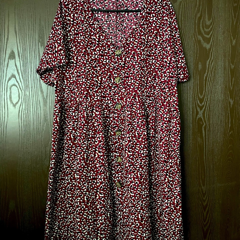 Shein leopard print babydoll dress